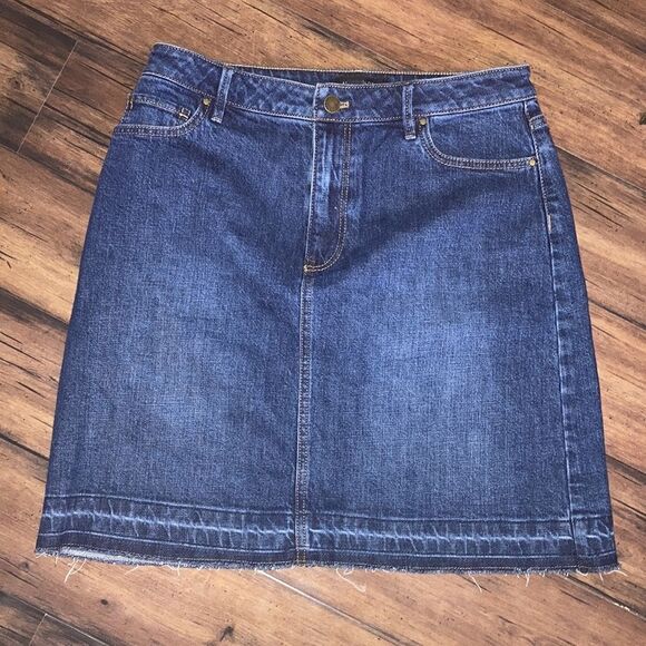 Ann Taylor Petite Denim A Line Skirt - Picture 1 of 1